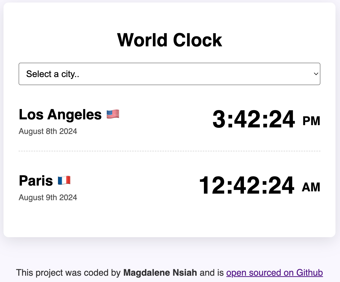 World Clock app preview 